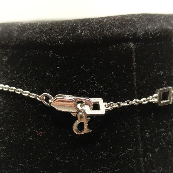 Dior Silver Necklace with Floating Heart Pendant